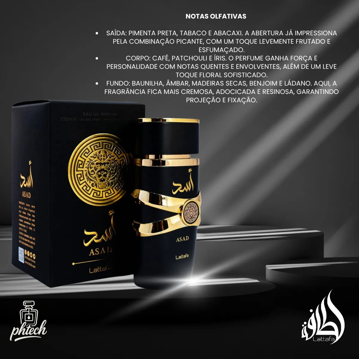 Asad Black Eau de Parfum Lattafa 100ml