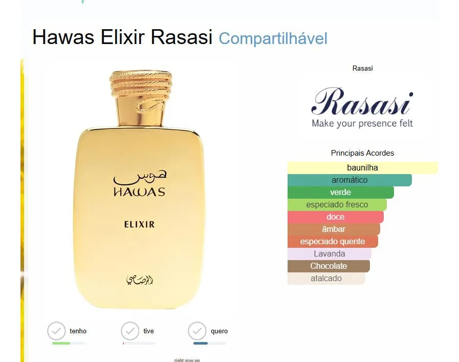 Hawas Elixir Eau de Parfum 100ml